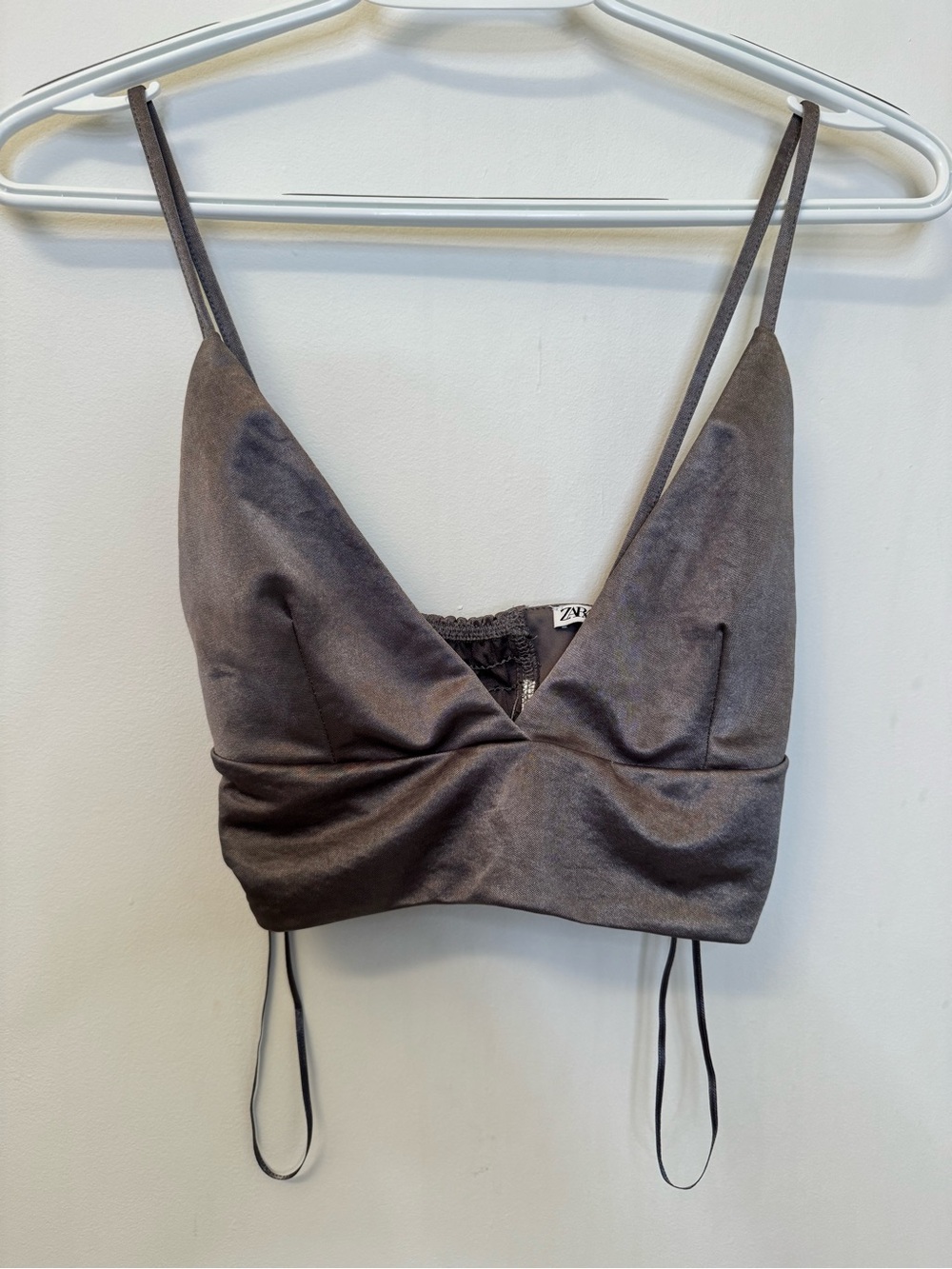 ZARA Charcoal Satin Bralette
